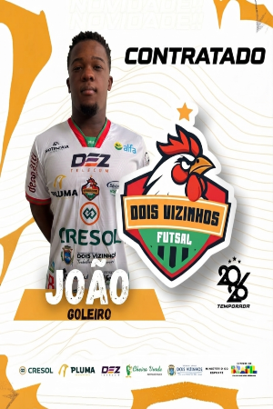 Galo Futsal anuncia a contratação do goleiro João Vitor